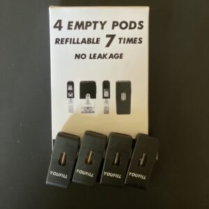 Juul Compatible Refillable Empty Blank Pods, Refillable again and again 4-Pack No Leakage Pods